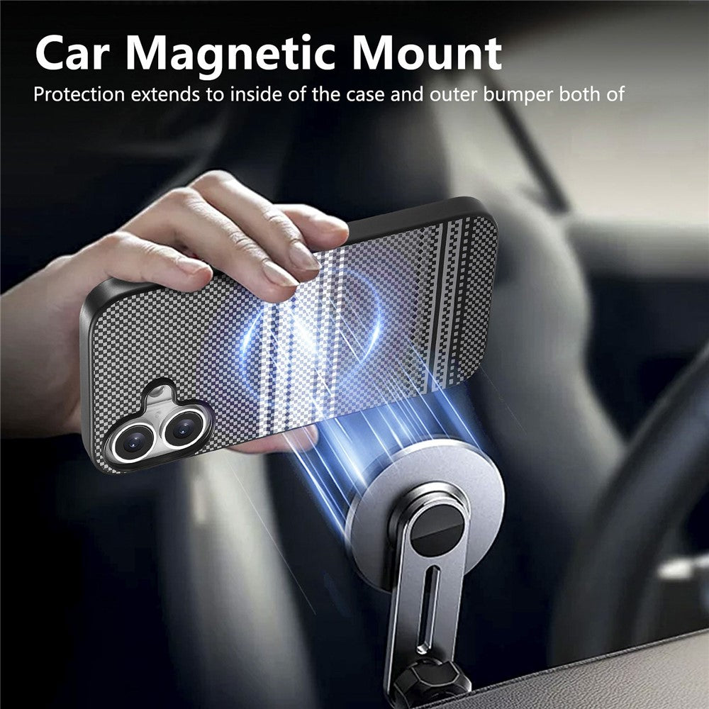 For iPhone 16 Magnetic Case PU Leather + PC + TPU Gradient Phone Cover