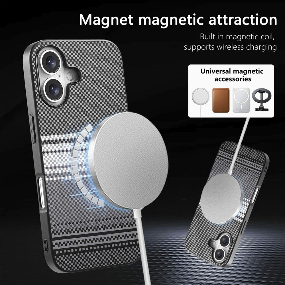 For iPhone 16 Magnetic Case PU Leather + PC + TPU Gradient Phone Cover