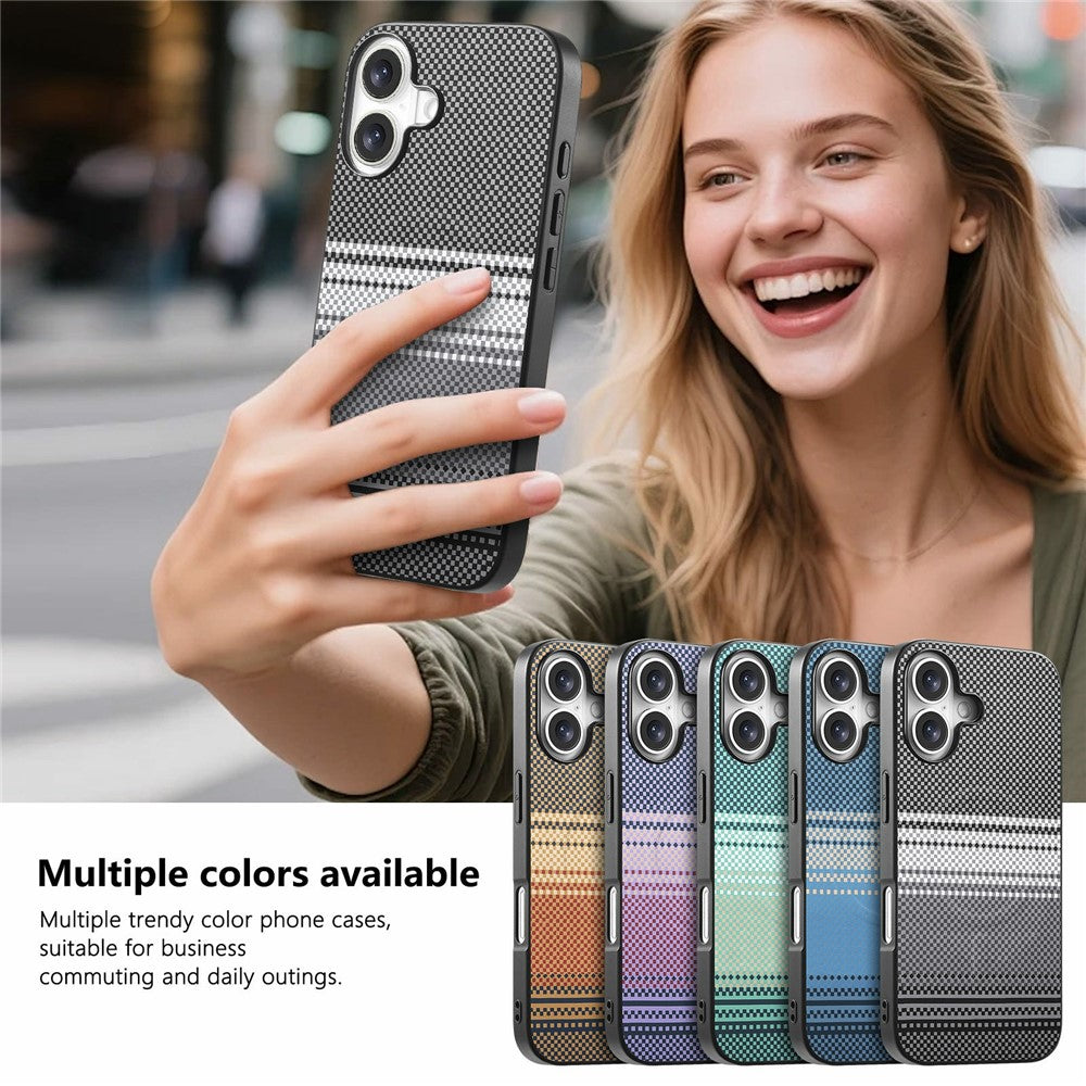 For iPhone 16 Magnetic Case PU Leather + PC + TPU Gradient Phone Cover