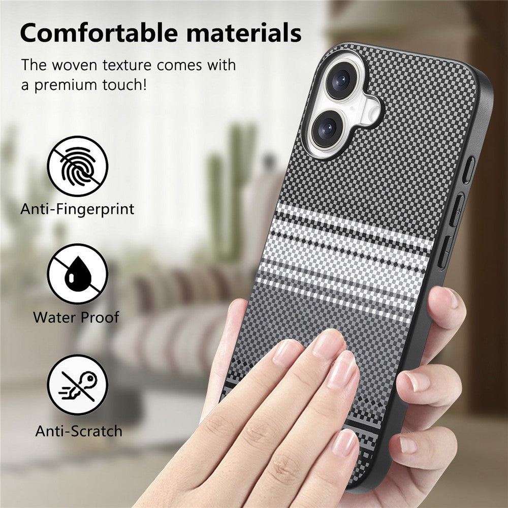 For iPhone 16 Magnetic Case PU Leather + PC + TPU Gradient Phone Cover