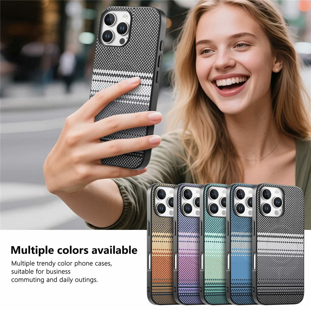 For iPhone 16 Pro Max Magnetic Case PU Leather + PC + TPU Gradient Phone Cover