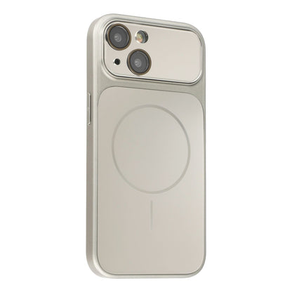 For iPhone 15 Magnetic Case AG Matte PC + TPU Shockproof Phone Cover with Lens Film