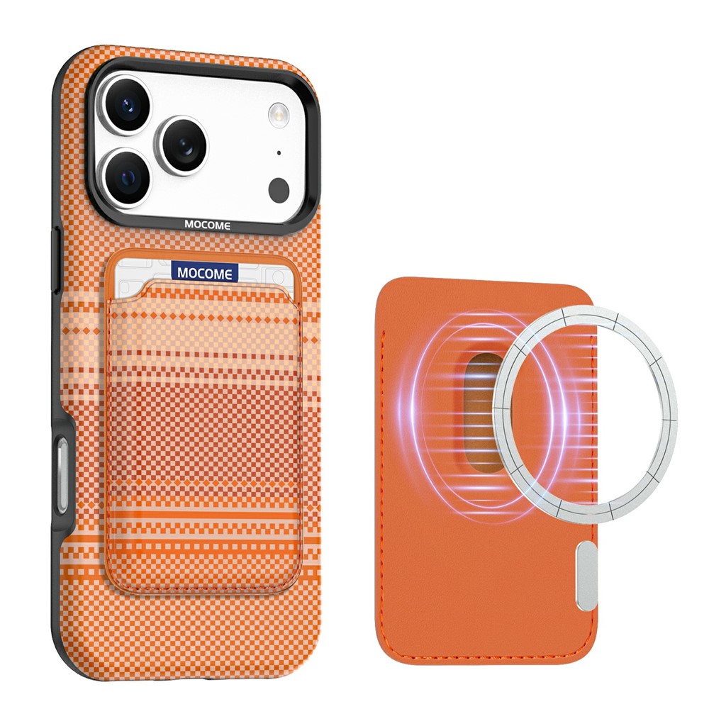 For iPhone 17 Pro Max Magnetic Case Rainbow Gradient Leather Coated TPU + PC Phone Cover with Card Holder