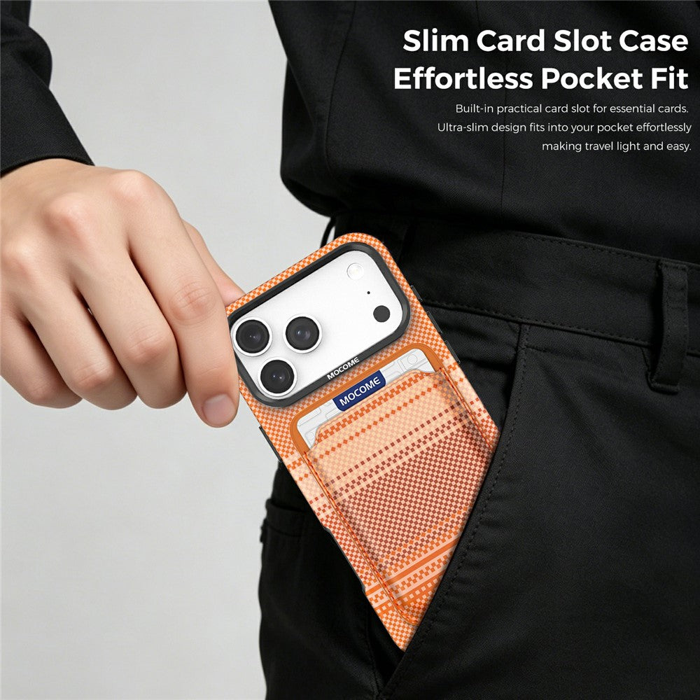 For iPhone 17 Pro Max Magnetic Case Rainbow Gradient Leather Coated TPU + PC Phone Cover with Card Holder