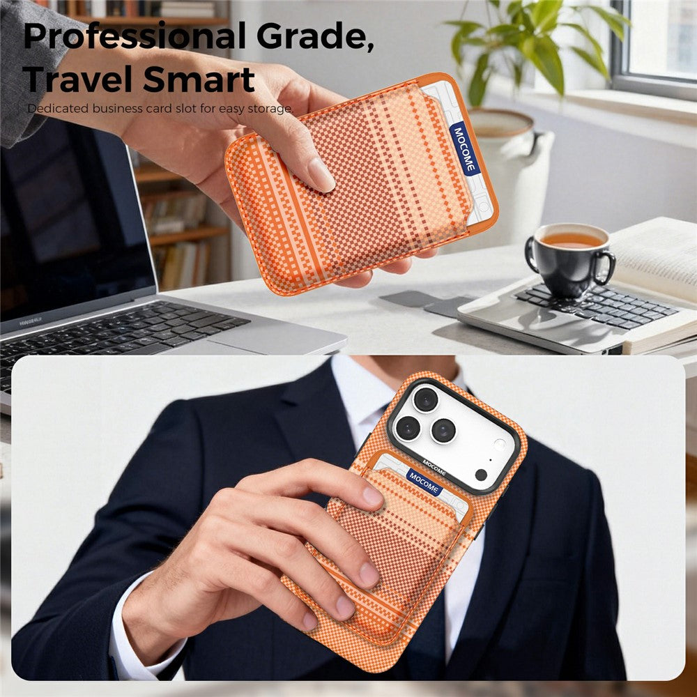 For iPhone 17 Pro Max Magnetic Case Rainbow Gradient Leather Coated TPU + PC Phone Cover with Card Holder