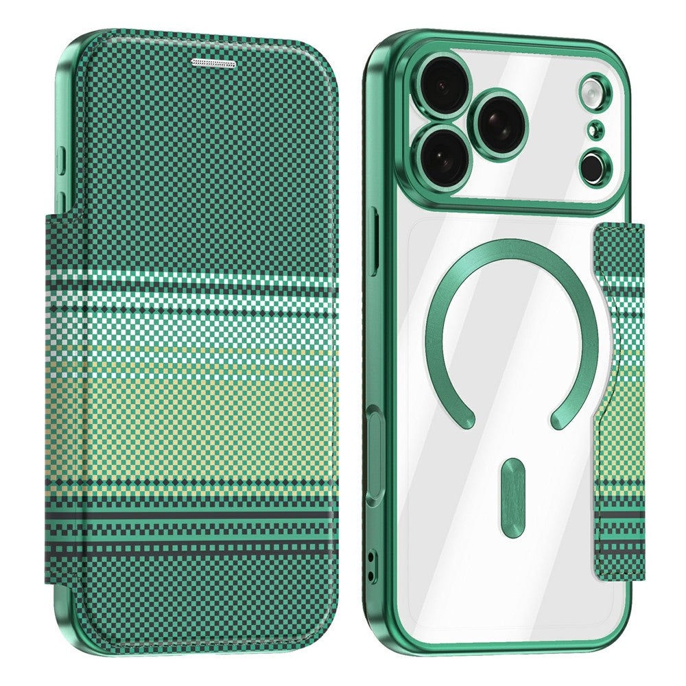 For iPhone 17 Pro Max Magnetic Case RFID Blocking Card Slots Leather Cover