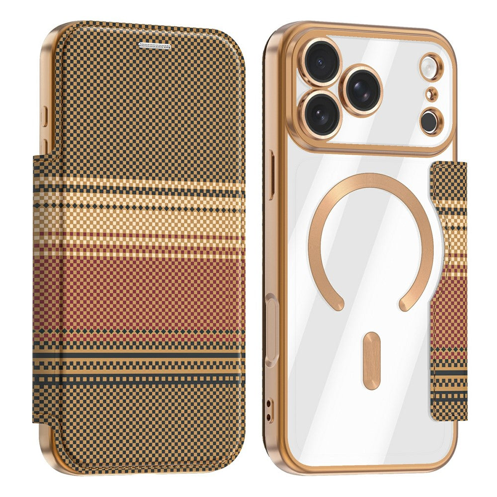 For iPhone 17 Pro Max Magnetic Case RFID Blocking Card Slots Leather Cover