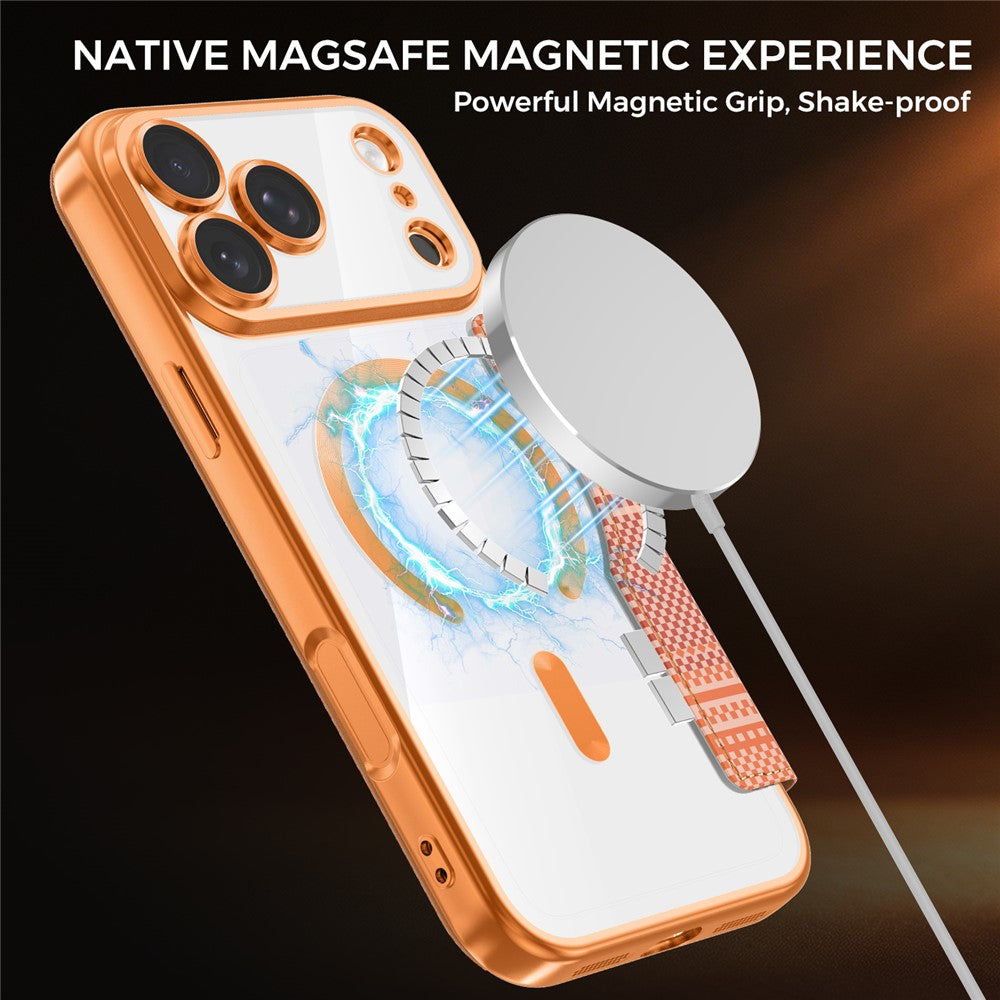 For iPhone 17 Pro Magnetic Case RFID Blocking Card Slots Leather Cover