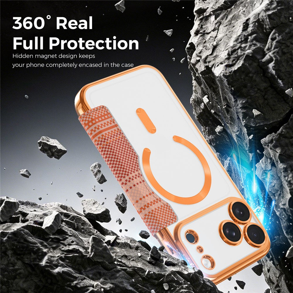 For iPhone 17 Pro Magnetic Case RFID Blocking Card Slots Leather Cover