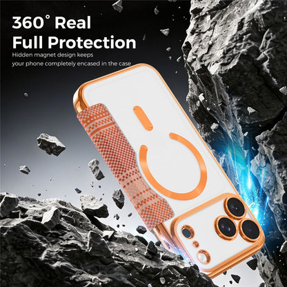 For iPhone 17 Pro Magnetic Case RFID Blocking Card Slots Leather Cover