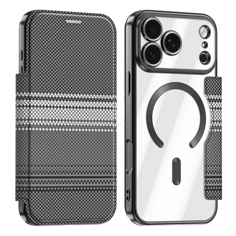 For iPhone 17 Pro Magnetic Case RFID Blocking Card Slots Leather Cover