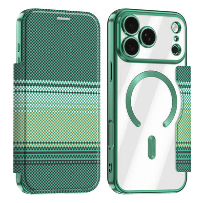 For iPhone 17 Pro Magnetic Case RFID Blocking Card Slots Leather Cover