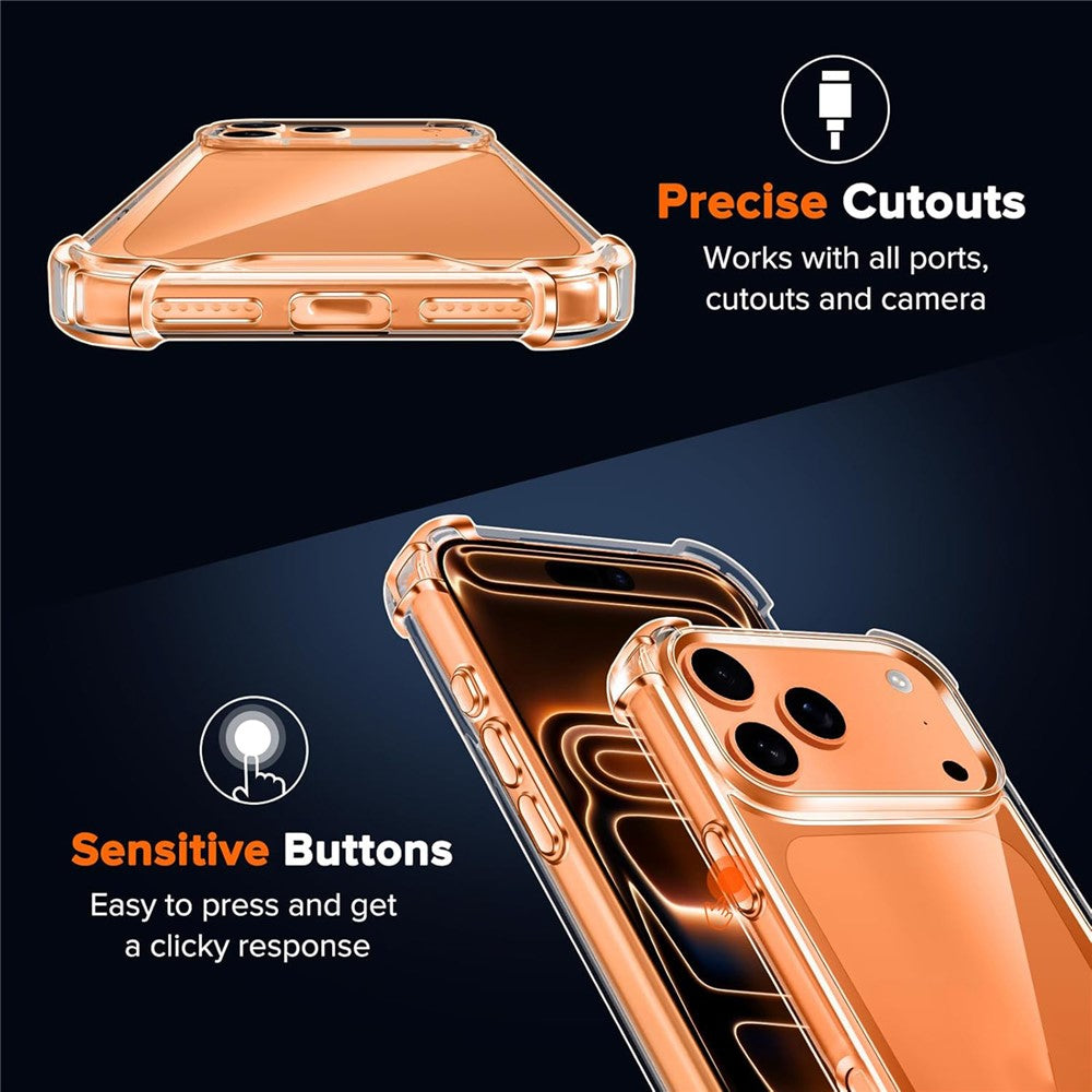 For iPhone 17 Pro Case Military Grade Drop Protection Acrylic + TPU Phone Cover