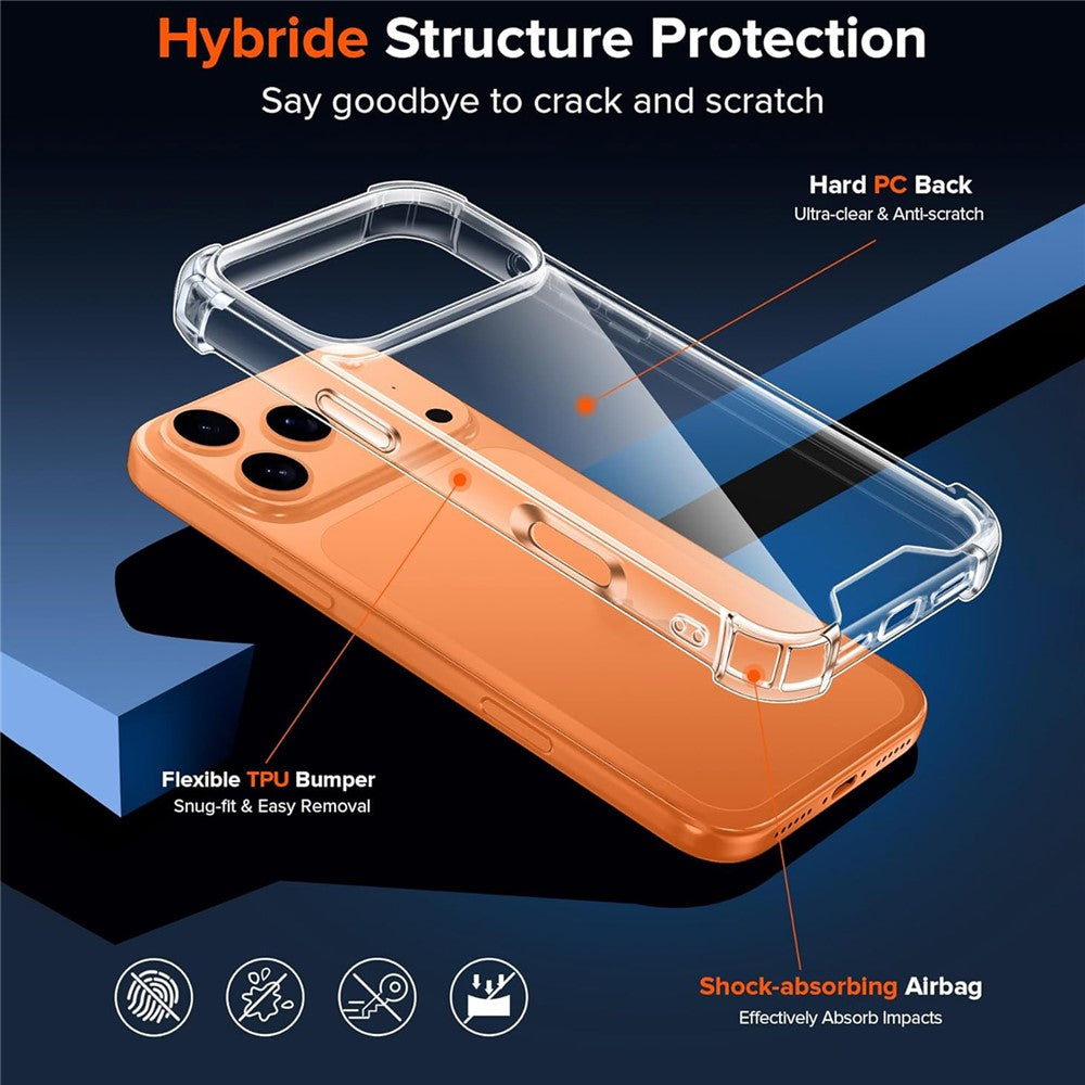 For iPhone 17 Pro Max Case Military Grade Drop Protection Acrylic + TPU Phone Cover