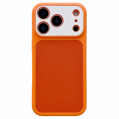 For iPhone 17 Pro Max Case Litchi Texture Genuine Cow Leather Coated TPU + PC Protective Cover