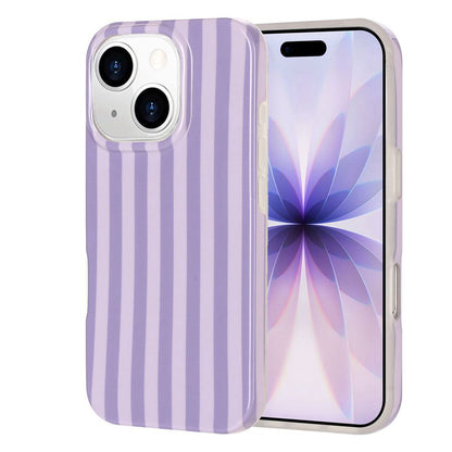 For iPhone 13 / iPhone 14 Case IMD Stripe TPU Full Coverage Shockproof Phone Protective Cover