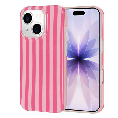 For iPhone 14 Plus / iPhone 15 Plus Case IMD Stripe TPU Full Coverage Shockproof Phone Protective Cover