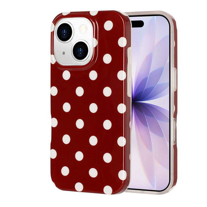 For iPhone 13 / iPhone 14 Case Retro Polka Dot IMD TPU Full Coverage Phone Protective Cover