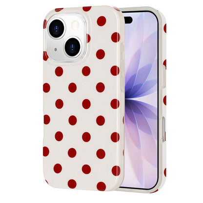 For iPhone 14 Plus / iPhone 15 Plus Case Retro Polka Dot IMD TPU Full Coverage Phone Protective Cover