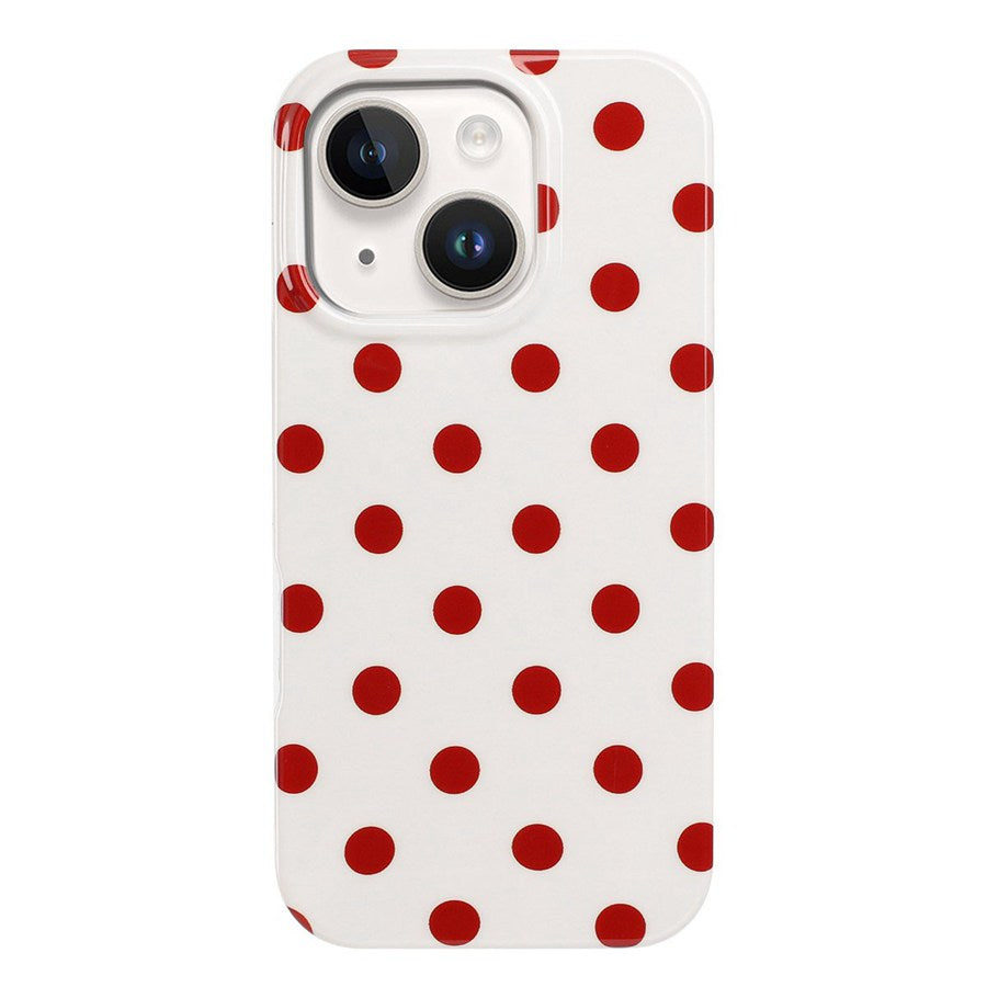 For iPhone 14 Plus / iPhone 15 Plus Case Retro Polka Dot IMD TPU Full Coverage Phone Protective Cover