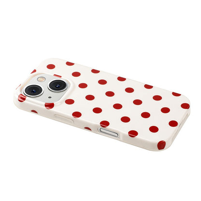 For iPhone 14 Plus / iPhone 15 Plus Case Retro Polka Dot IMD TPU Full Coverage Phone Protective Cover