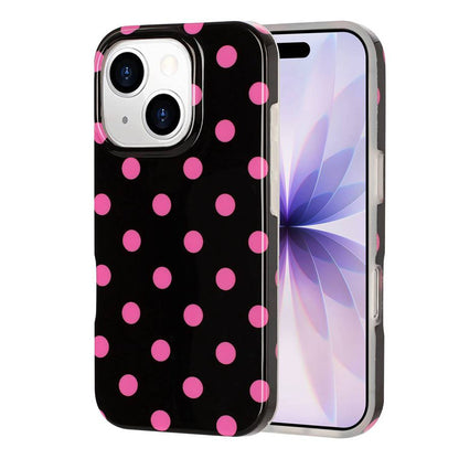 For iPhone 14 Plus / iPhone 15 Plus Case Retro Polka Dot IMD TPU Full Coverage Phone Protective Cover