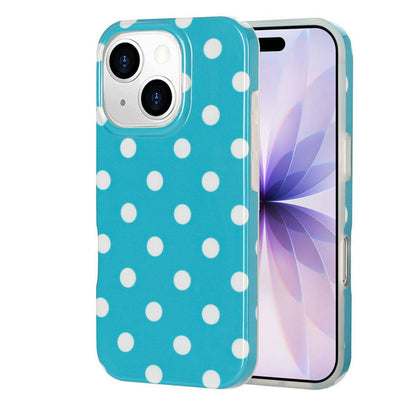 For iPhone 14 Plus / iPhone 15 Plus Case Retro Polka Dot IMD TPU Full Coverage Phone Protective Cover