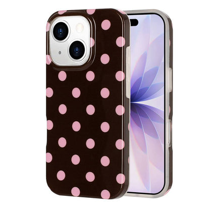 For iPhone 14 Plus / iPhone 15 Plus Case Retro Polka Dot IMD TPU Full Coverage Phone Protective Cover