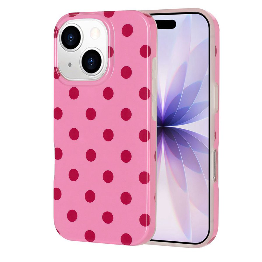For iPhone 14 Plus / iPhone 15 Plus Case Retro Polka Dot IMD TPU Full Coverage Phone Protective Cover