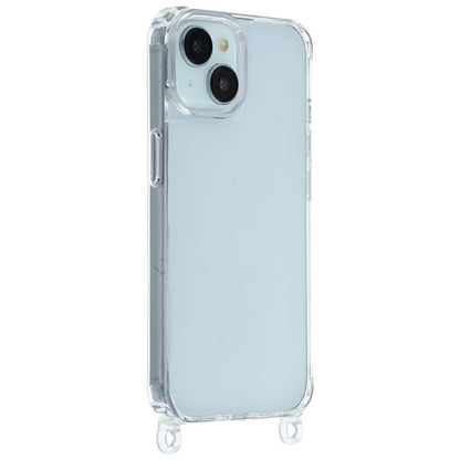 For iPhone 14 Plus Case PC+TPU 1.5mm Clear Phone Cover with Lanyard Holes