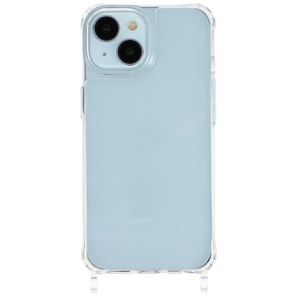 For iPhone 14 Case 1.5mm PC+TPU Clear Phone Cover with Lanyard Holes