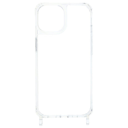 For iPhone 14 Case 1.5mm PC+TPU Clear Phone Cover with Lanyard Holes