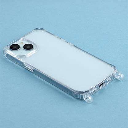 For iPhone 14 Case 1.5mm PC+TPU Clear Phone Cover with Lanyard Holes
