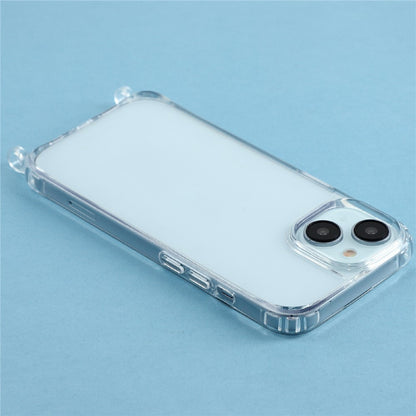 For iPhone 14 Case 1.5mm PC+TPU Clear Phone Cover with Lanyard Holes