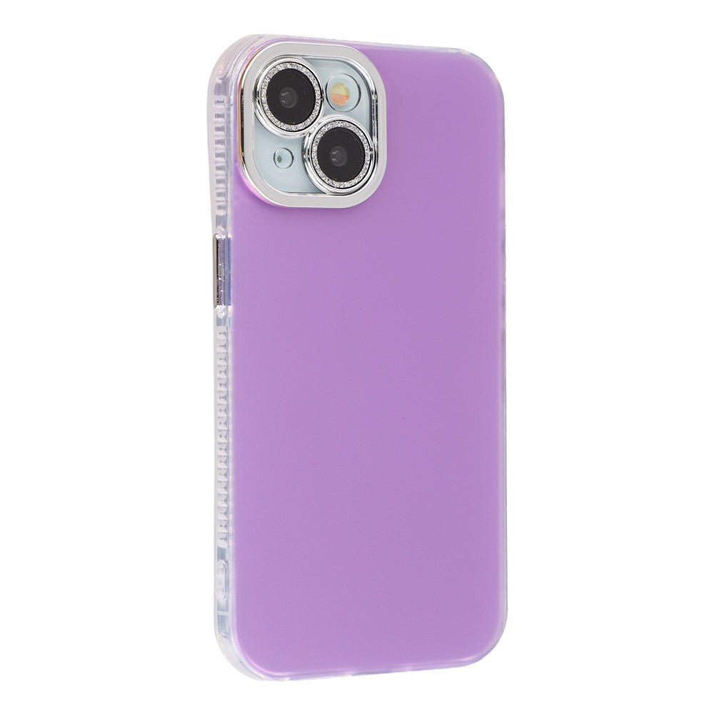 For iPhone 14 Case PC + TPU IMD Phone Cover with Electroplated Camera Frame