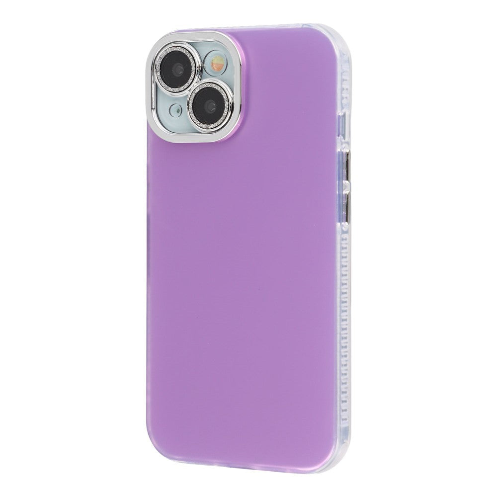 For iPhone 14 Case PC + TPU IMD Phone Cover with Electroplated Camera Frame