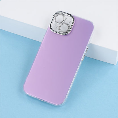 For iPhone 14 Case PC + TPU IMD Phone Cover with Electroplated Camera Frame