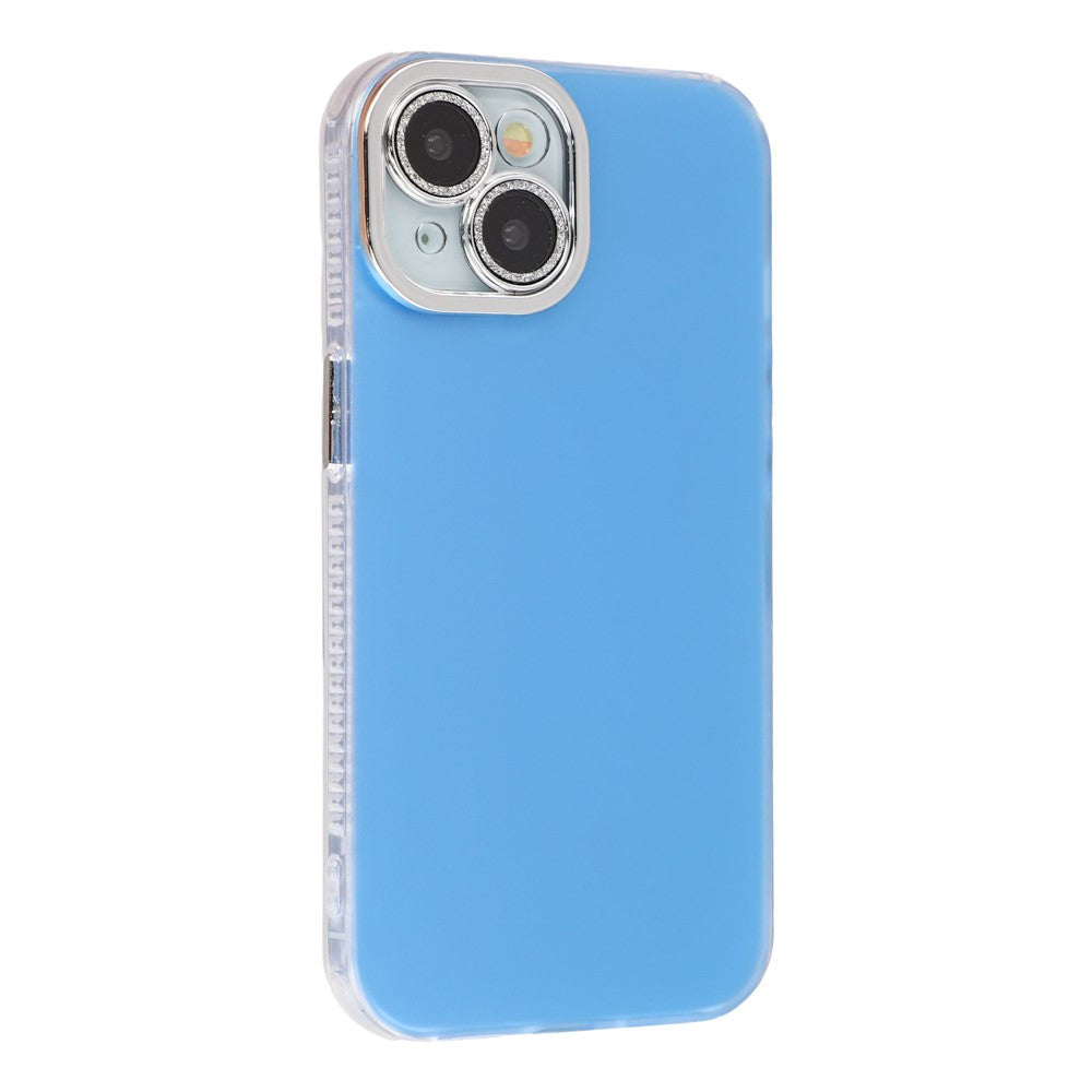 For iPhone 14 Case PC + TPU IMD Phone Cover with Electroplated Camera Frame