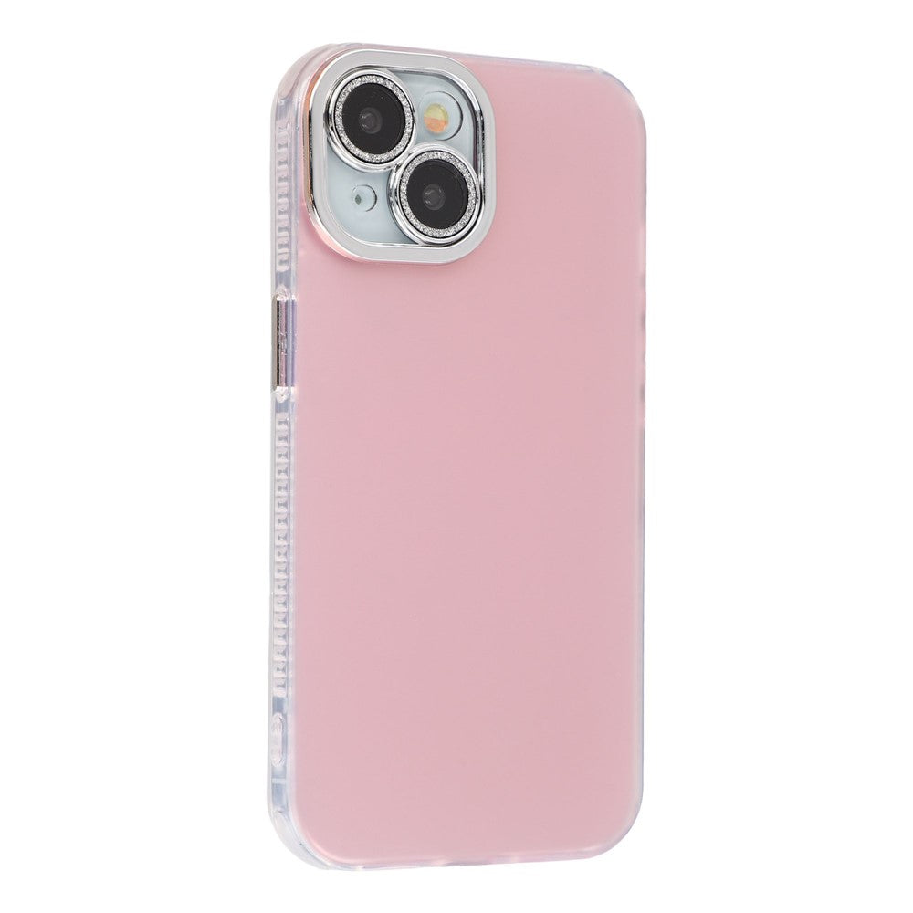 For iPhone 14 Case PC + TPU IMD Phone Cover with Electroplated Camera Frame