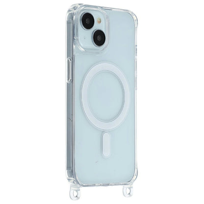 For iPhone 14 Plus Case Compatible with MagSafe TPU+PC 1.5mm Clear Phone Cover with Lanyard Holes