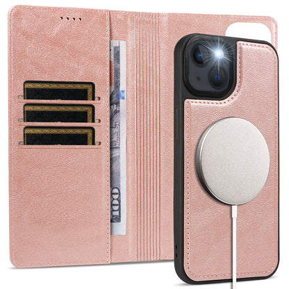 For iPhone 14 / iPhone 13 Magnetic Case Detachable 2 in 1 Leather Wallet Phone Cover
