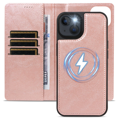 For iPhone 14 / iPhone 13 Magnetic Case Detachable 2 in 1 Leather Wallet Phone Cover