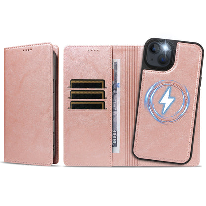 For iPhone 14 / iPhone 13 Magnetic Case Detachable 2 in 1 Leather Wallet Phone Cover