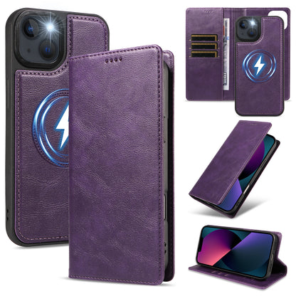 For iPhone 14 / iPhone 13 Magnetic Case Detachable 2 in 1 Leather Wallet Phone Cover