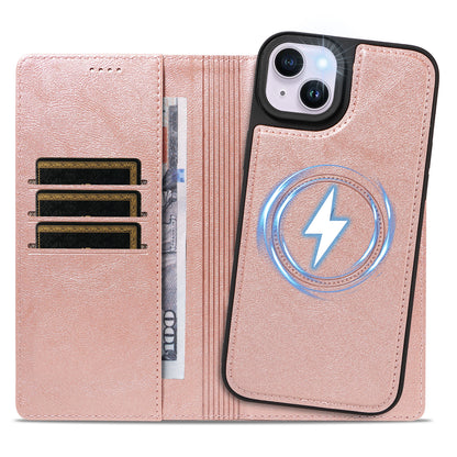 For iPhone 14 Plus Magnetic Case Detachable 2 in 1 Leather Wallet Phone Cover