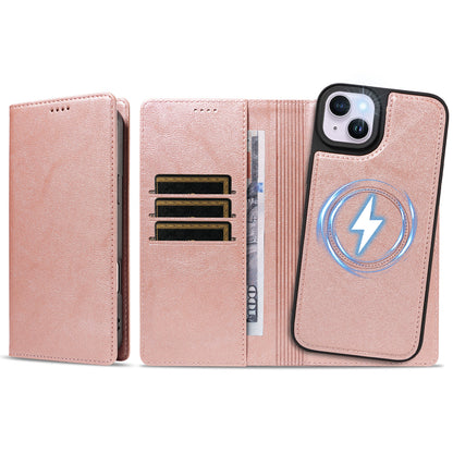 For iPhone 14 Plus Magnetic Case Detachable 2 in 1 Leather Wallet Phone Cover