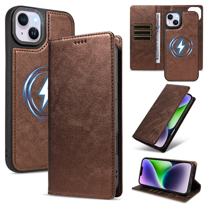 For iPhone 14 Plus Magnetic Case Detachable 2 in 1 Leather Wallet Phone Cover