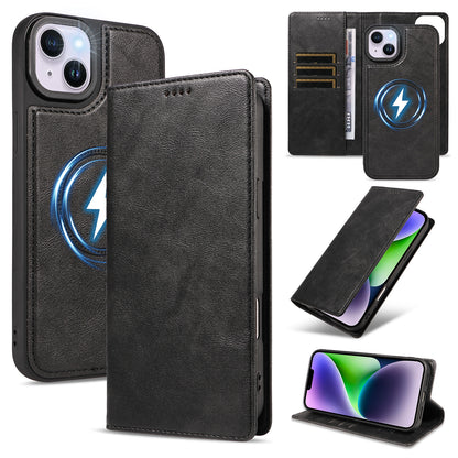 For iPhone 14 Plus Magnetic Case Detachable 2 in 1 Leather Wallet Phone Cover