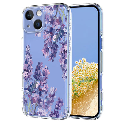 For iPhone 14 Plus Case Butterfly Floral Pattern Printing TPU Phone Back Cover
