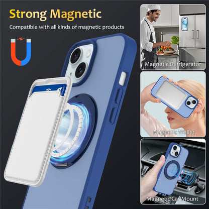 For iPhone 13  /  14 Case with Rotating Magnetic Kickstand PC + TPU Skin-Touch Phone Cover